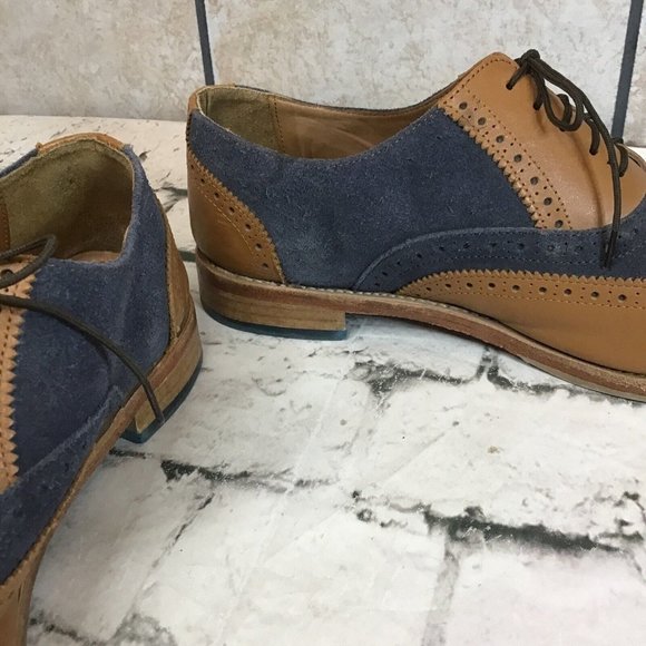 Samuel Wndsor Shoes Mens Size 12 Classic Wingtip Oxfords Lace Up Leather - Picture 10 of 14